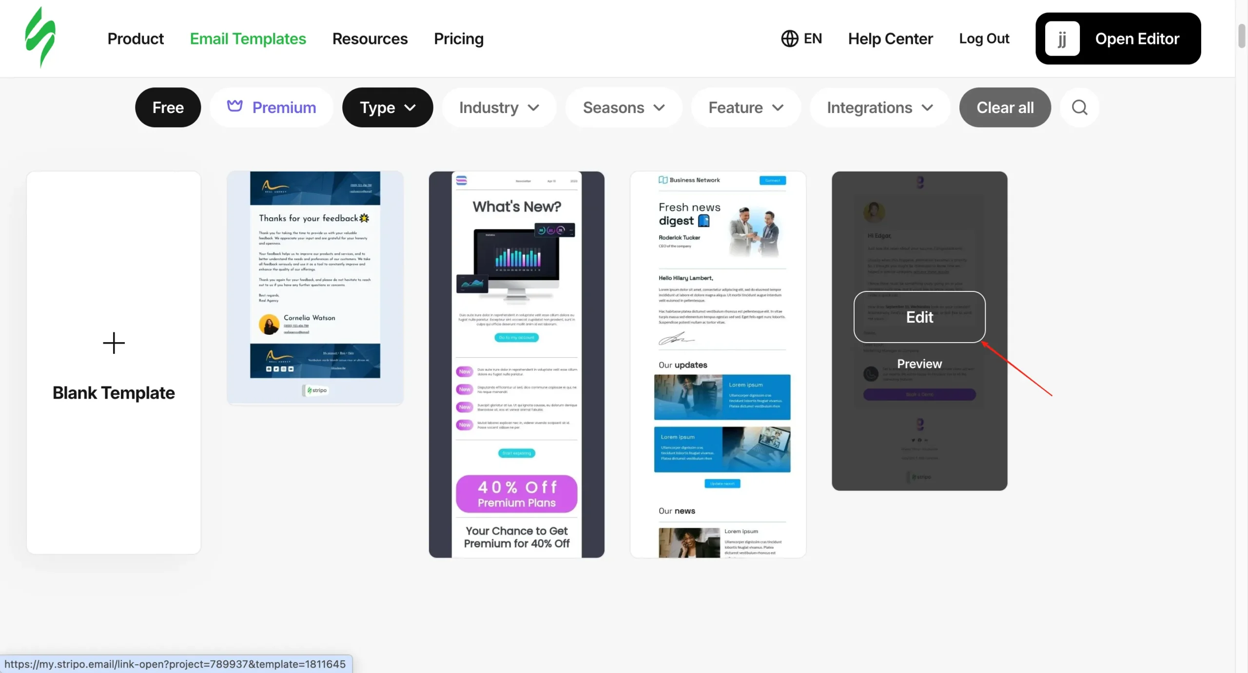 点击进入编辑 html 邮件页面